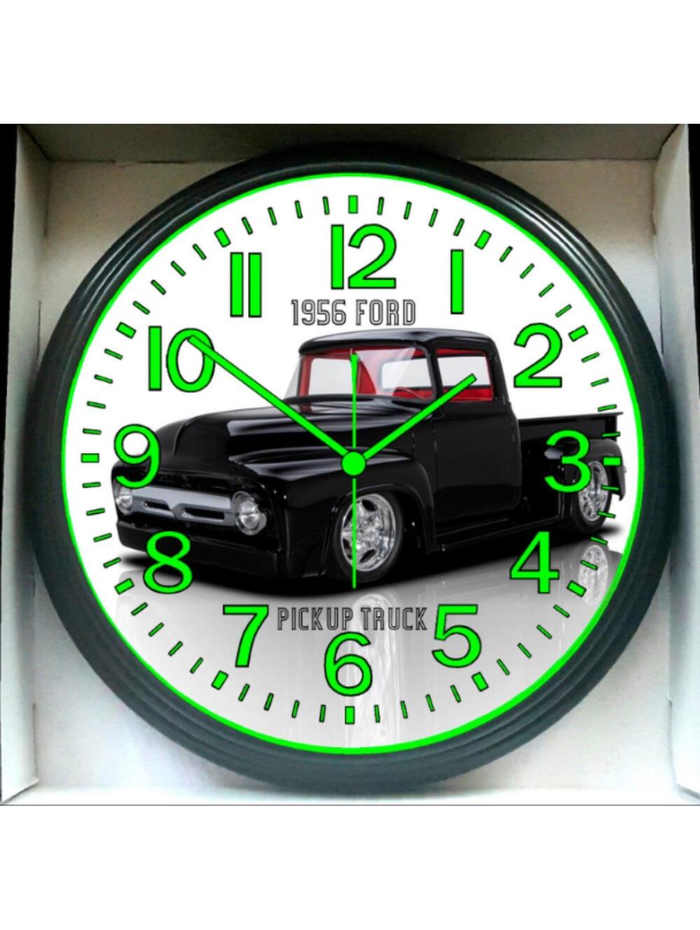 1956 Ford Pickup Truck Garage Shop Glow In The Dark Wall Clock New